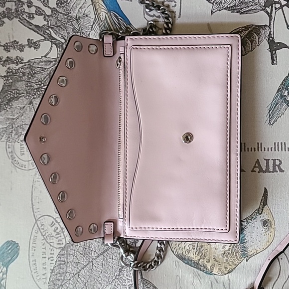 Rebecca Minkoff Blythe Pink Leather Wallet On chain - Picture 5 of 12